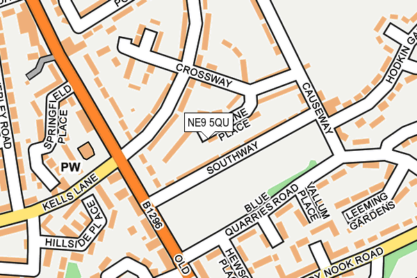 NE9 5QU map - OS OpenMap – Local (Ordnance Survey) NE9 5QU map - OS OpenMap – Local (Ordnance Survey)