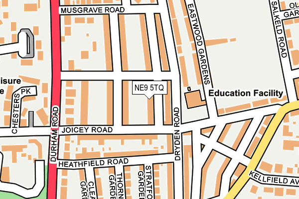 NE9 5TQ map - OS OpenMap – Local (Ordnance Survey) NE9 5TQ map - OS OpenMap – Local (Ordnance Survey)