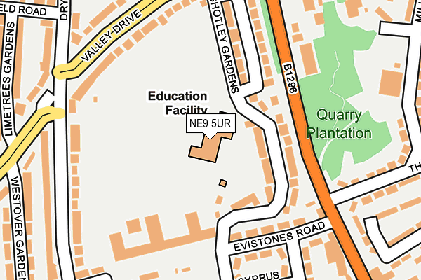 NE9 5UR map - OS OpenMap – Local (Ordnance Survey) NE9 5UR map - OS OpenMap – Local (Ordnance Survey)
