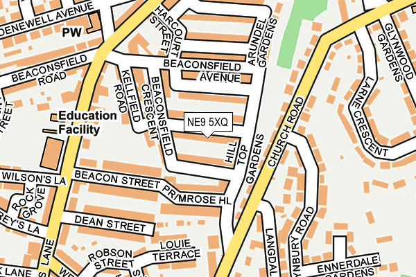 NE9 5XQ map - OS OpenMap – Local (Ordnance Survey) NE9 5XQ map - OS OpenMap – Local (Ordnance Survey)