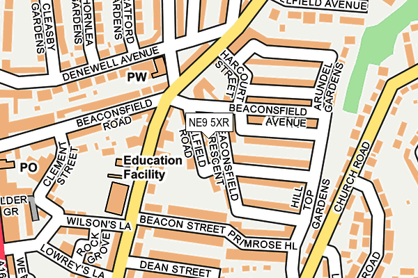 NE9 5XR map - OS OpenMap – Local (Ordnance Survey) NE9 5XR map - OS OpenMap – Local (Ordnance Survey)
