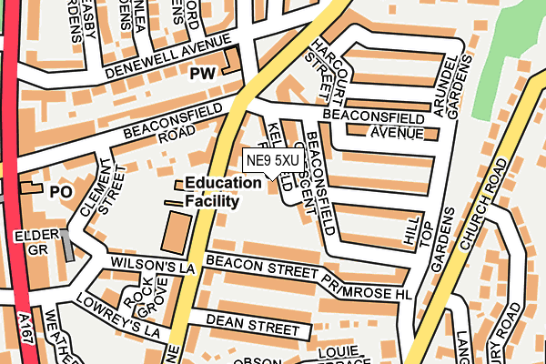 NE9 5XU map - OS OpenMap – Local (Ordnance Survey) NE9 5XU map - OS OpenMap – Local (Ordnance Survey)
