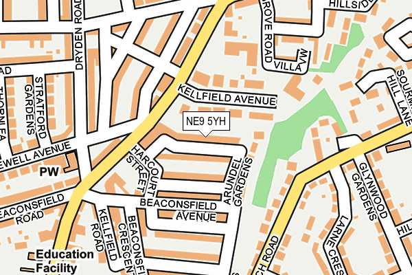 NE9 5YH map - OS OpenMap – Local (Ordnance Survey) NE9 5YH map - OS OpenMap – Local (Ordnance Survey)