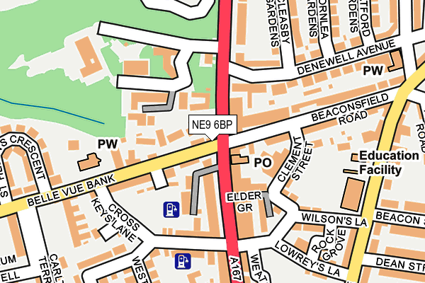 NE9 6BP map - OS OpenMap – Local (Ordnance Survey) NE9 6BP map - OS OpenMap – Local (Ordnance Survey)