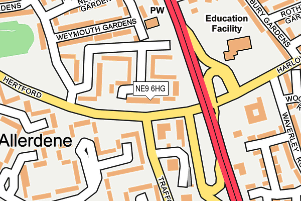NE9 6HG map - OS OpenMap – Local (Ordnance Survey) NE9 6HG map - OS OpenMap – Local (Ordnance Survey)