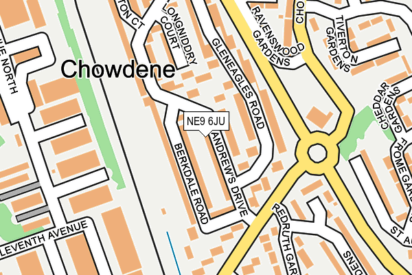 NE9 6JU map - OS OpenMap – Local (Ordnance Survey)