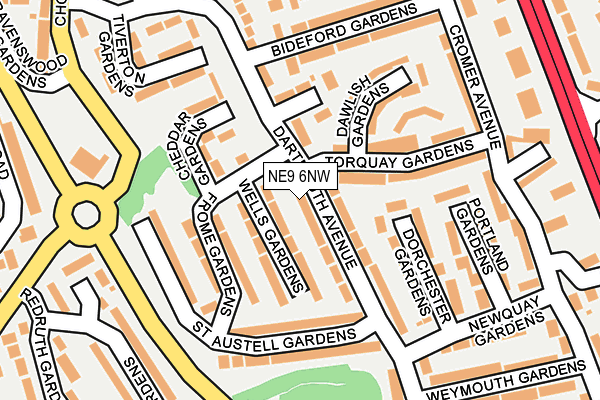 NE9 6NW map - OS OpenMap – Local (Ordnance Survey) NE9 6NW map - OS OpenMap – Local (Ordnance Survey)
