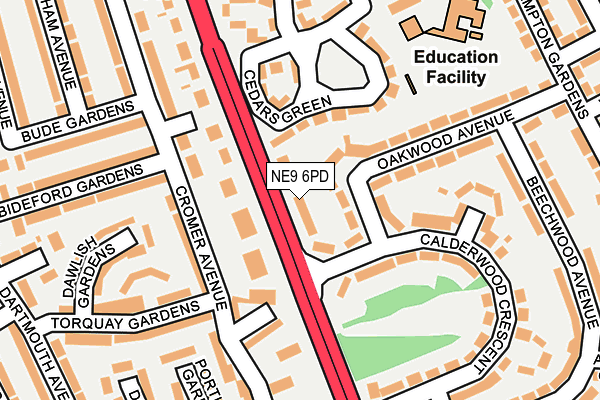 NE9 6PD map - OS OpenMap – Local (Ordnance Survey) NE9 6PD map - OS OpenMap – Local (Ordnance Survey)