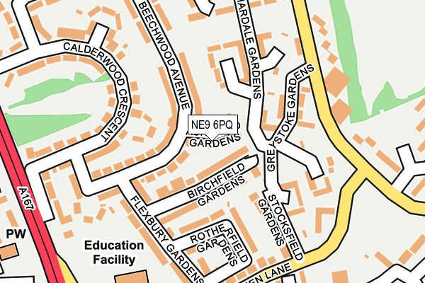 NE9 6PQ map - OS OpenMap – Local (Ordnance Survey) NE9 6PQ map - OS OpenMap – Local (Ordnance Survey)