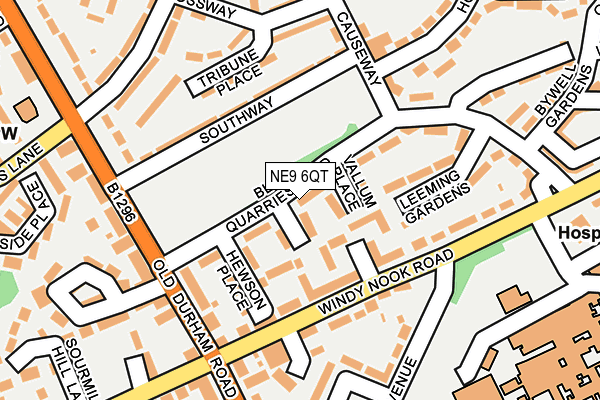 NE9 6QT map - OS OpenMap – Local (Ordnance Survey) NE9 6QT map - OS OpenMap – Local (Ordnance Survey)