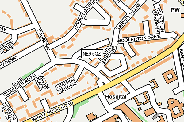 NE9 6QZ map - OS OpenMap – Local (Ordnance Survey) NE9 6QZ map - OS OpenMap – Local (Ordnance Survey)