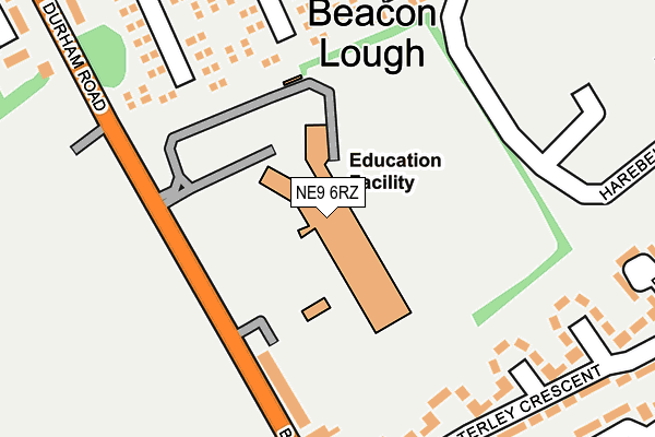 NE9 6RZ map - OS OpenMap – Local (Ordnance Survey) NE9 6RZ map - OS OpenMap – Local (Ordnance Survey)