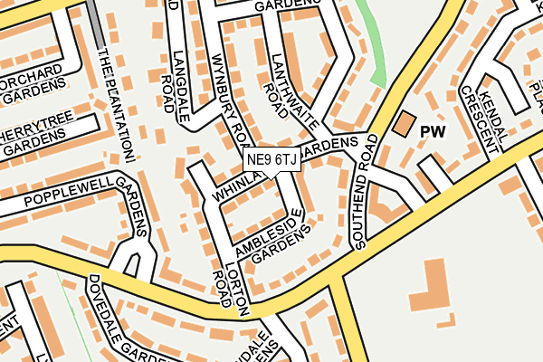 NE9 6TJ map - OS OpenMap – Local (Ordnance Survey) NE9 6TJ map - OS OpenMap – Local (Ordnance Survey)