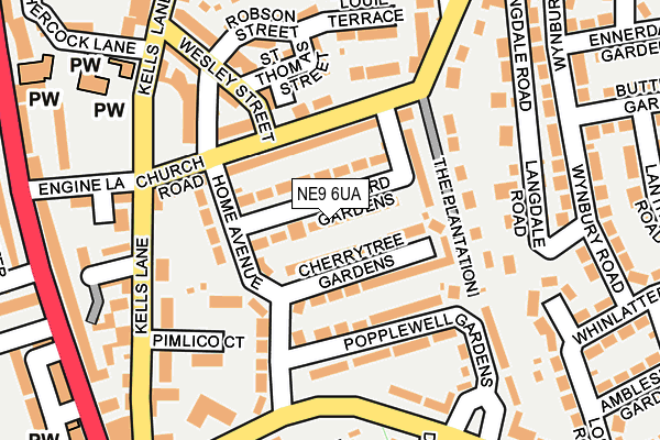 NE9 6UA map - OS OpenMap – Local (Ordnance Survey) NE9 6UA map - OS OpenMap – Local (Ordnance Survey)