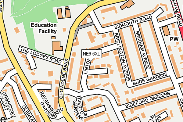 NE9 6XL map - OS OpenMap – Local (Ordnance Survey) NE9 6XL map - OS OpenMap – Local (Ordnance Survey)