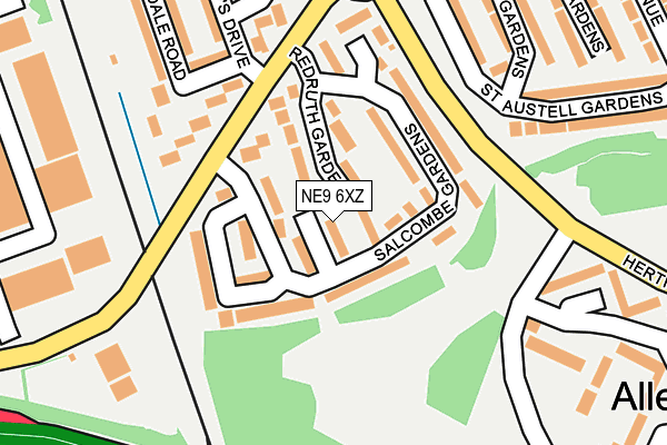 NE9 6XZ map - OS OpenMap – Local (Ordnance Survey) NE9 6XZ map - OS OpenMap – Local (Ordnance Survey)