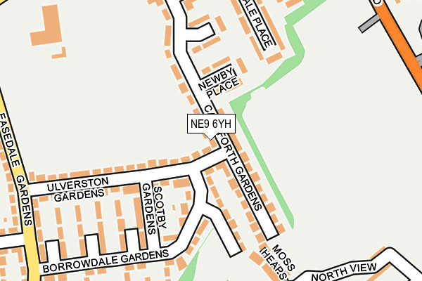 NE9 6YH map - OS OpenMap – Local (Ordnance Survey)