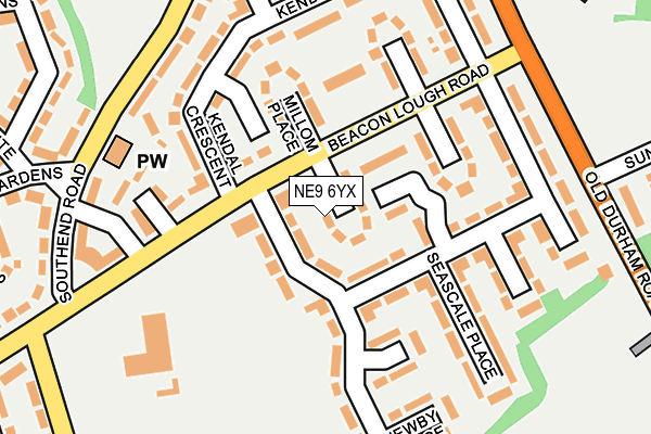 NE9 6YX map - OS OpenMap – Local (Ordnance Survey) NE9 6YX map - OS OpenMap – Local (Ordnance Survey)