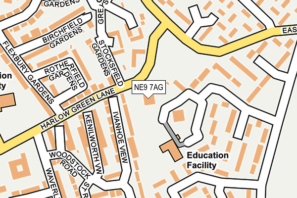 NE9 7AG map - OS OpenMap – Local (Ordnance Survey) NE9 7AG map - OS OpenMap – Local (Ordnance Survey)