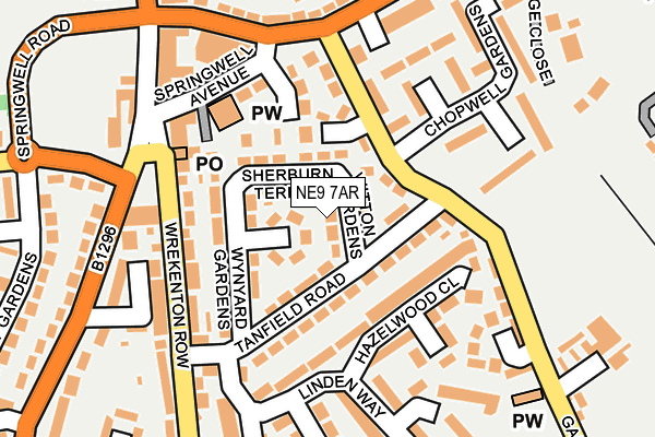 NE9 7AR map - OS OpenMap – Local (Ordnance Survey) NE9 7AR map - OS OpenMap – Local (Ordnance Survey)