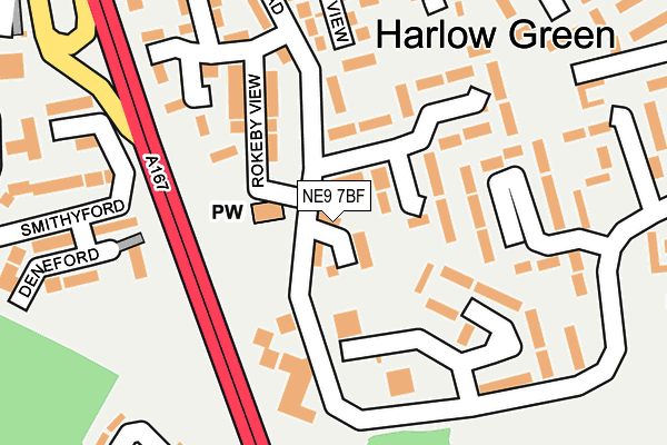 NE9 7BF map - OS OpenMap – Local (Ordnance Survey) NE9 7BF map - OS OpenMap – Local (Ordnance Survey)
