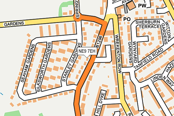 NE9 7EH map - OS OpenMap – Local (Ordnance Survey) NE9 7EH map - OS OpenMap – Local (Ordnance Survey)
