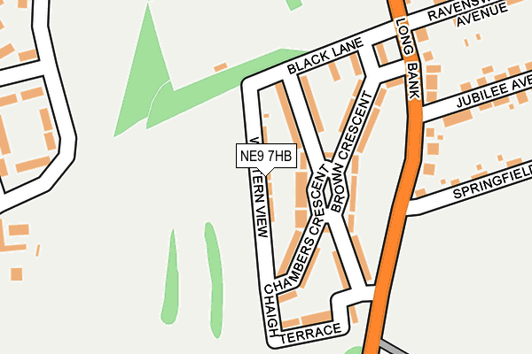 NE9 7HB map - OS OpenMap – Local (Ordnance Survey) NE9 7HB map - OS OpenMap – Local (Ordnance Survey)
