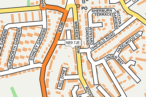 NE9 7JE map - OS OpenMap – Local (Ordnance Survey) NE9 7JE map - OS OpenMap – Local (Ordnance Survey)