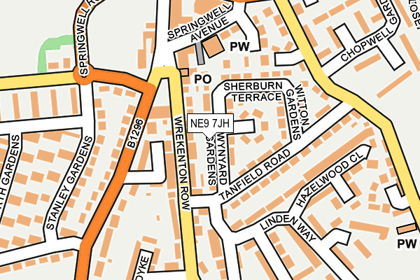 NE9 7JH map - OS OpenMap – Local (Ordnance Survey) NE9 7JH map - OS OpenMap – Local (Ordnance Survey)