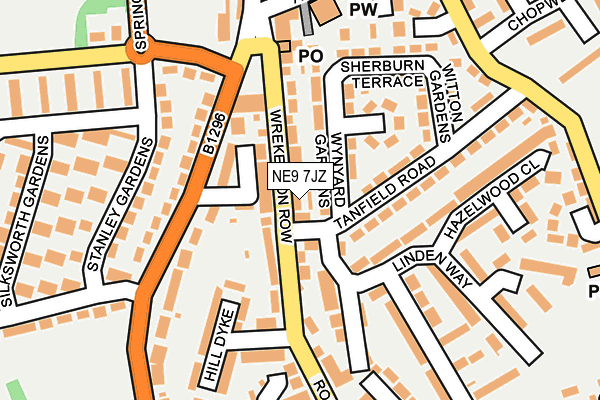 NE9 7JZ map - OS OpenMap – Local (Ordnance Survey) NE9 7JZ map - OS OpenMap – Local (Ordnance Survey)