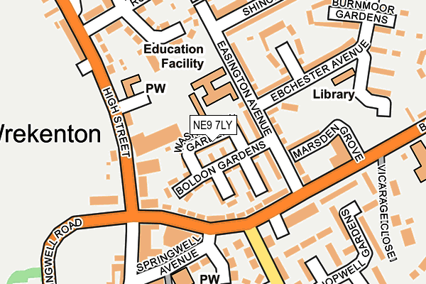 NE9 7LY map - OS OpenMap – Local (Ordnance Survey) NE9 7LY map - OS OpenMap – Local (Ordnance Survey)