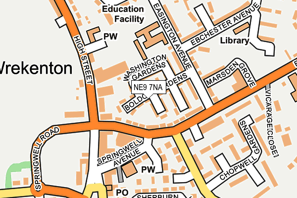 NE9 7NA map - OS OpenMap – Local (Ordnance Survey) NE9 7NA map - OS OpenMap – Local (Ordnance Survey)