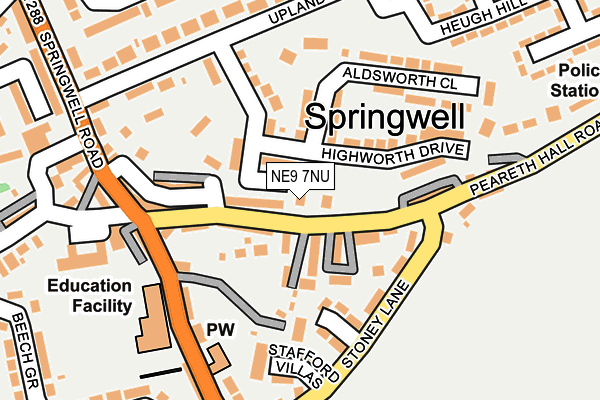 NE9 7NU map - OS OpenMap – Local (Ordnance Survey) NE9 7NU map - OS OpenMap – Local (Ordnance Survey)
