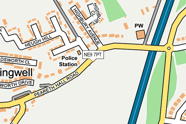 NE9 7PT map - OS OpenMap – Local (Ordnance Survey) NE9 7PT map - OS OpenMap – Local (Ordnance Survey)