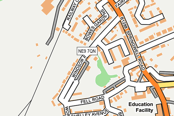 NE9 7QN map - OS OpenMap – Local (Ordnance Survey) NE9 7QN map - OS OpenMap – Local (Ordnance Survey)