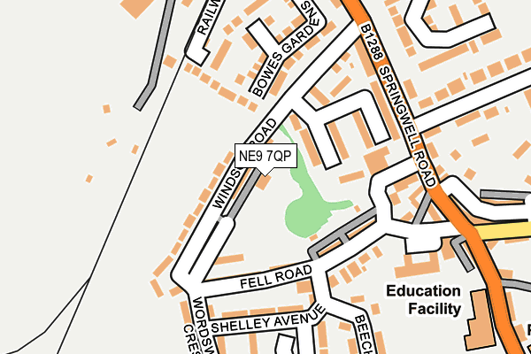 NE9 7QP map - OS OpenMap – Local (Ordnance Survey) NE9 7QP map - OS OpenMap – Local (Ordnance Survey)