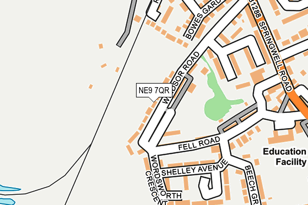 NE9 7QR map - OS OpenMap – Local (Ordnance Survey) NE9 7QR map - OS OpenMap – Local (Ordnance Survey)