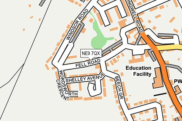 NE9 7QX map - OS OpenMap – Local (Ordnance Survey) NE9 7QX map - OS OpenMap – Local (Ordnance Survey)