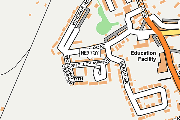 NE9 7QY map - OS OpenMap – Local (Ordnance Survey) NE9 7QY map - OS OpenMap – Local (Ordnance Survey)