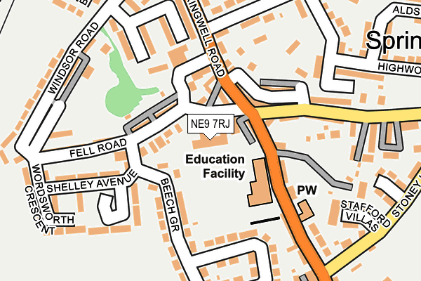 NE9 7RJ map - OS OpenMap – Local (Ordnance Survey) NE9 7RJ map - OS OpenMap – Local (Ordnance Survey)