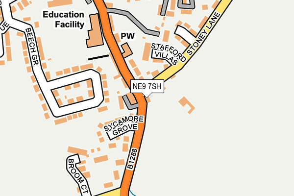 NE9 7SH map - OS OpenMap – Local (Ordnance Survey) NE9 7SH map - OS OpenMap – Local (Ordnance Survey)