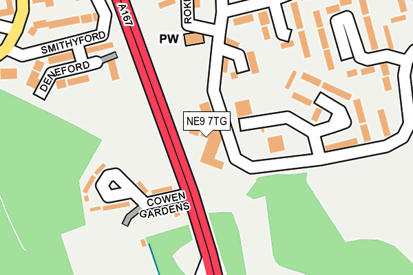 NE9 7TG map - OS OpenMap – Local (Ordnance Survey)