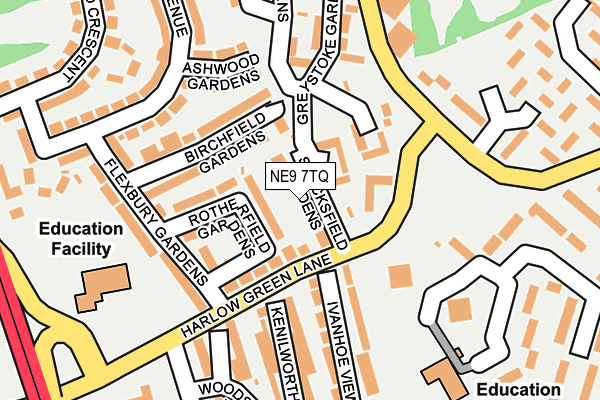 NE9 7TQ map - OS OpenMap – Local (Ordnance Survey) NE9 7TQ map - OS OpenMap – Local (Ordnance Survey)