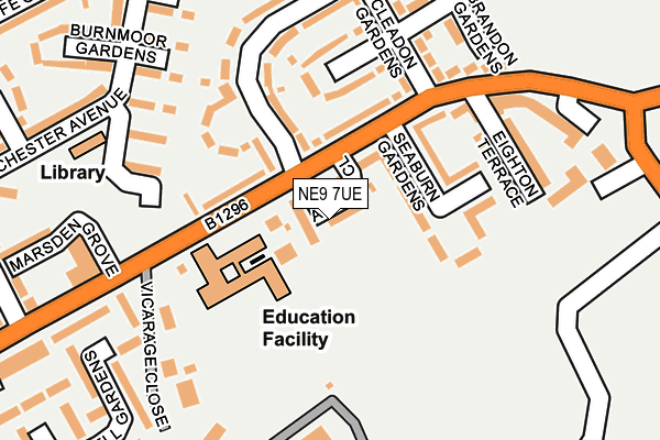 NE9 7UE map - OS OpenMap – Local (Ordnance Survey)