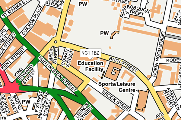 NG1 1BZ map - OS OpenMap – Local (Ordnance Survey) NG1 1BZ map - OS OpenMap – Local (Ordnance Survey)
