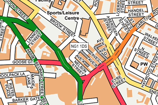NG1 1DS map - OS OpenMap – Local (Ordnance Survey) NG1 1DS map - OS OpenMap – Local (Ordnance Survey)