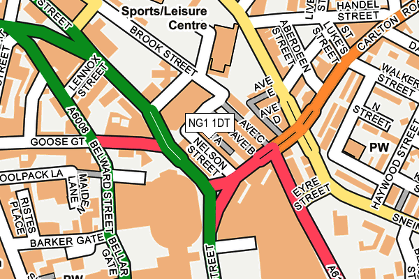 NG1 1DT map - OS OpenMap – Local (Ordnance Survey) NG1 1DT map - OS OpenMap – Local (Ordnance Survey)