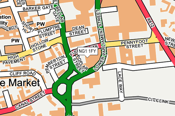 NG1 1FY map - OS OpenMap – Local (Ordnance Survey) NG1 1FY map - OS OpenMap – Local (Ordnance Survey)
