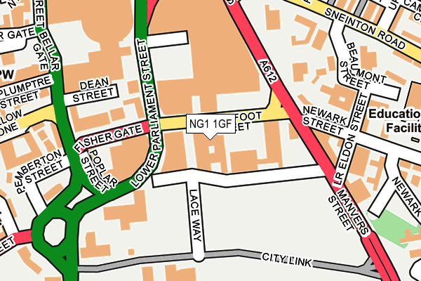 NG1 1GF map - OS OpenMap – Local (Ordnance Survey) NG1 1GF map - OS OpenMap – Local (Ordnance Survey)