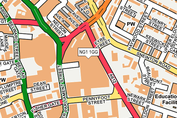 NG1 1GG map - OS OpenMap – Local (Ordnance Survey) NG1 1GG map - OS OpenMap – Local (Ordnance Survey)